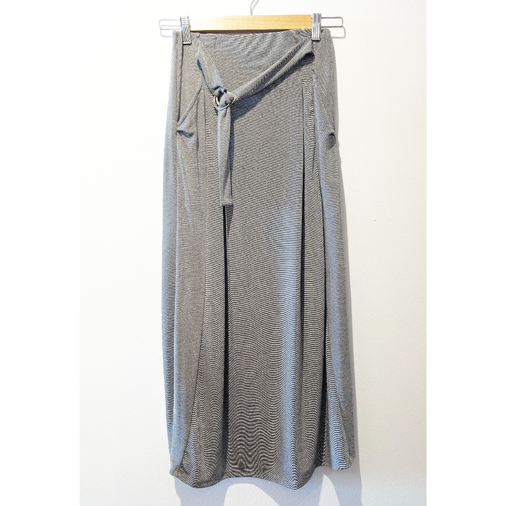 Grey Elastic Waist Stretch Midi Skirt ASOS - Picture 1 of 2